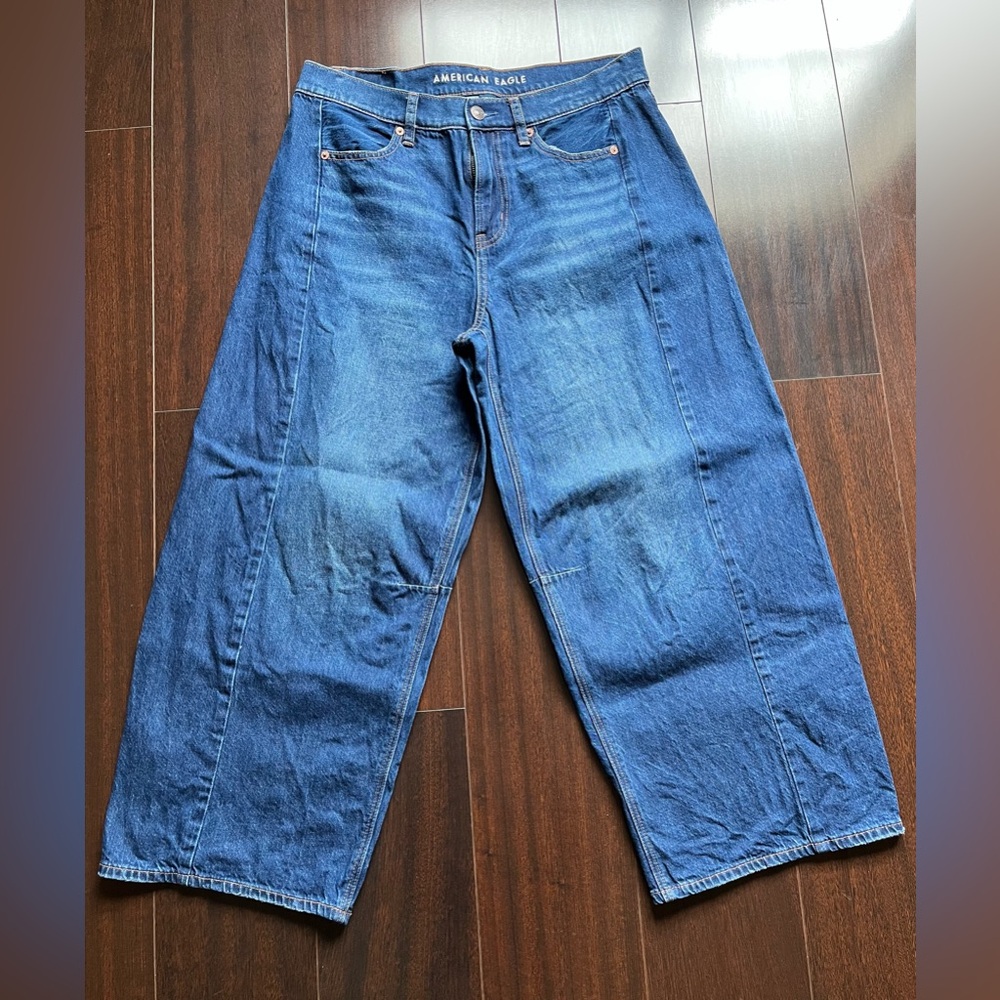 American Eagle Outfitters - Dreamy Drape Strigid Barrel Jeans Size 4 Short